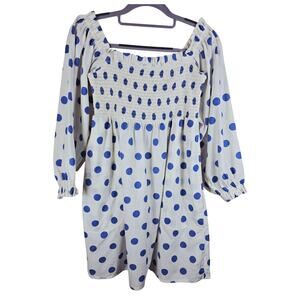 Wrangler Bill A Bong Collaboration White Blue Polka Dots Dress Girls L